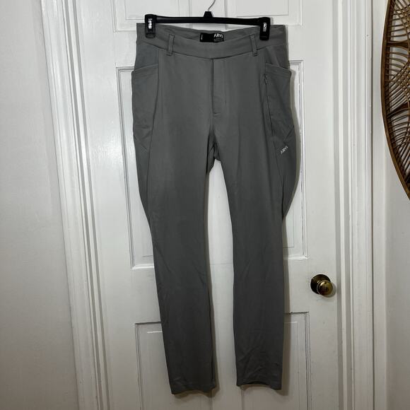 ARYS Clean Cut Chinos Light Gray Luxury Knit Comfort European Pants Size L‎ - Picture 1 of 6